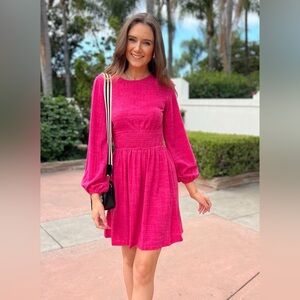 NWT KOJOOIN Sweater Dress Long Sleeve Knit  A-Line Small Pink